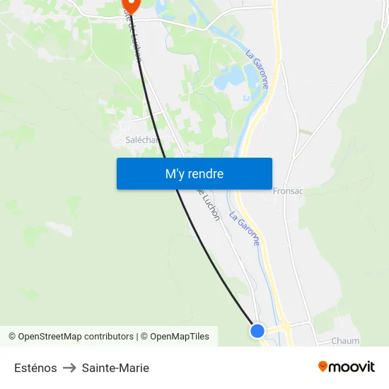Esténos to Sainte-Marie map