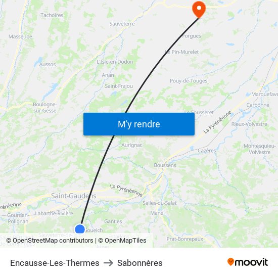 Encausse-Les-Thermes to Sabonnères map