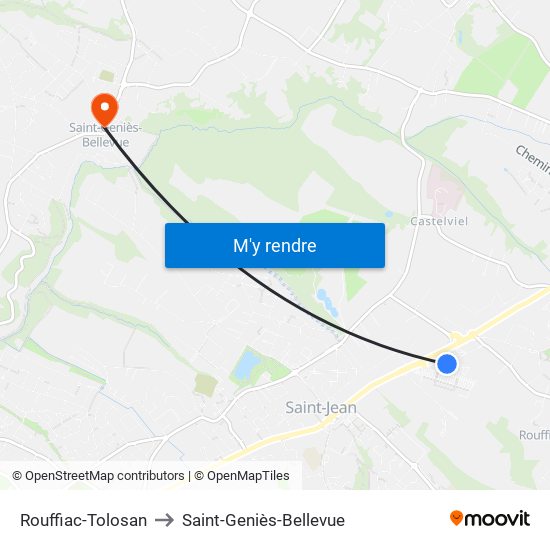 Rouffiac-Tolosan to Saint-Geniès-Bellevue map