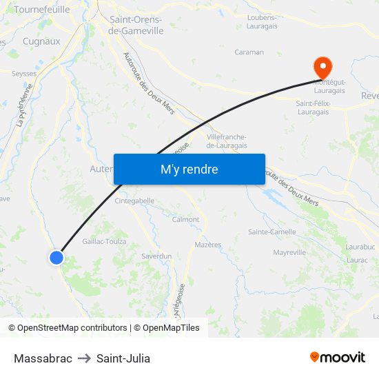 Massabrac to Saint-Julia map