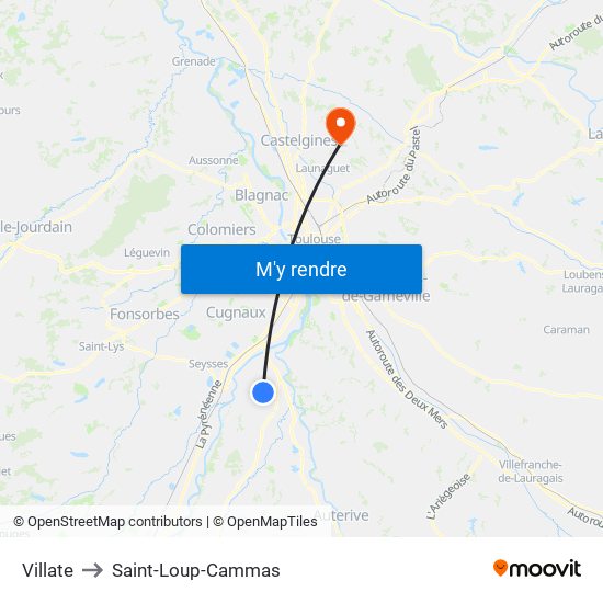 Villate to Saint-Loup-Cammas map