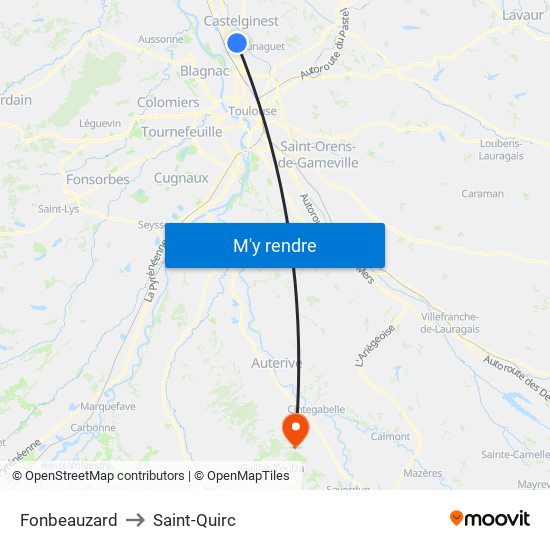 Fonbeauzard to Saint-Quirc map