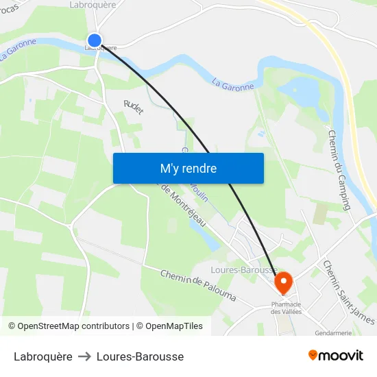 Labroquère to Loures-Barousse map