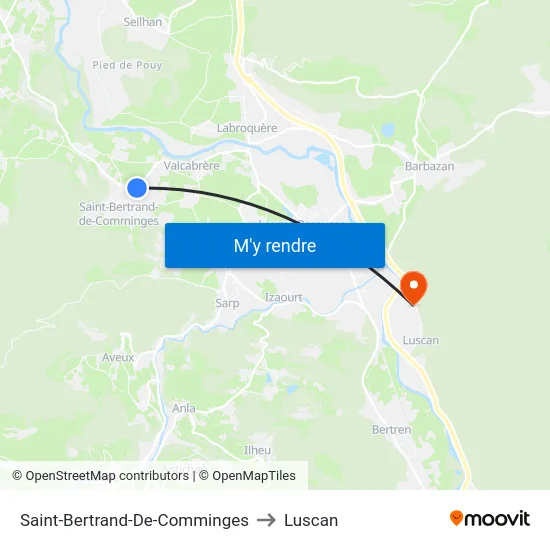 Saint-Bertrand-De-Comminges to Luscan map
