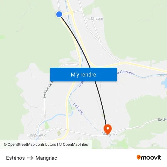 Esténos to Marignac map