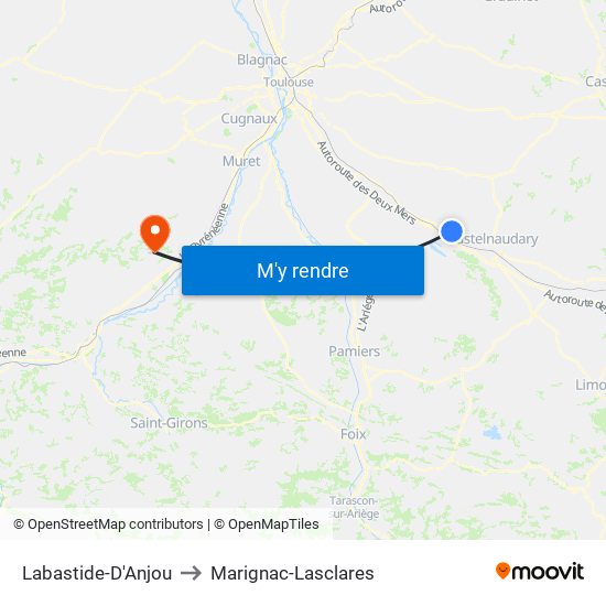 Labastide-D'Anjou to Marignac-Lasclares map
