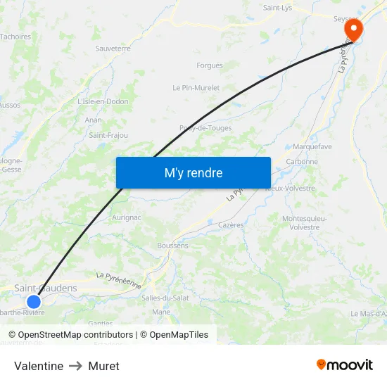 Valentine to Muret map