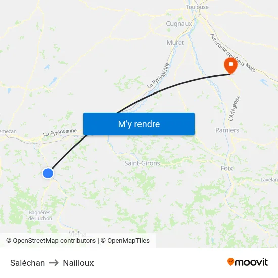 Saléchan to Nailloux map