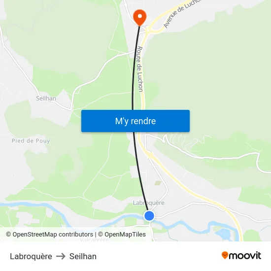 Labroquère to Seilhan map
