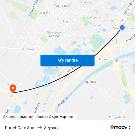 Portet Gare Sncf to Seysses map