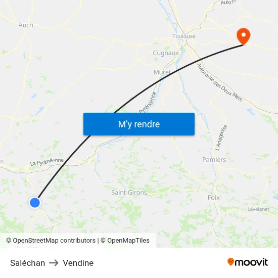 Saléchan to Vendine map