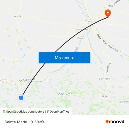 Sainte-Marie to Verfeil map