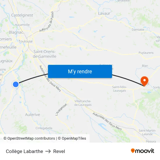 Collège Labarthe to Revel map