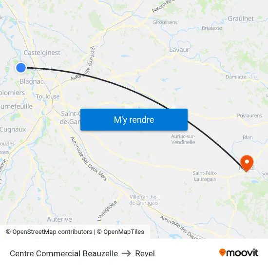Centre Commercial Beauzelle to Revel map