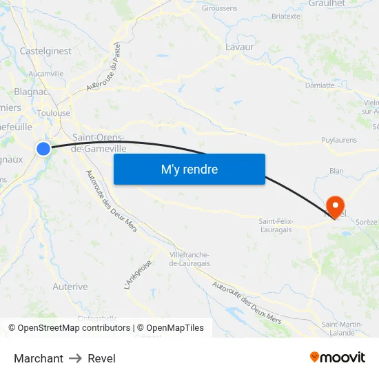 Marchant to Revel map