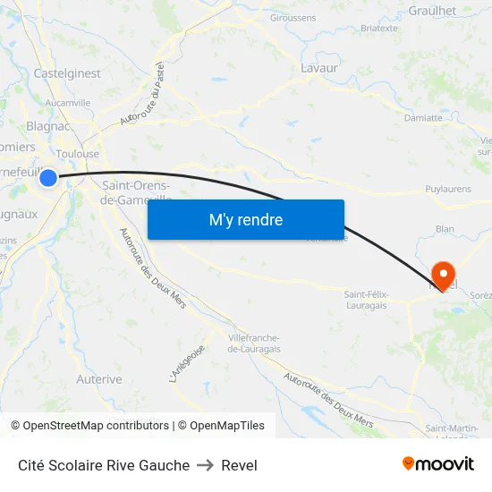 Cité Scolaire Rive Gauche to Revel map