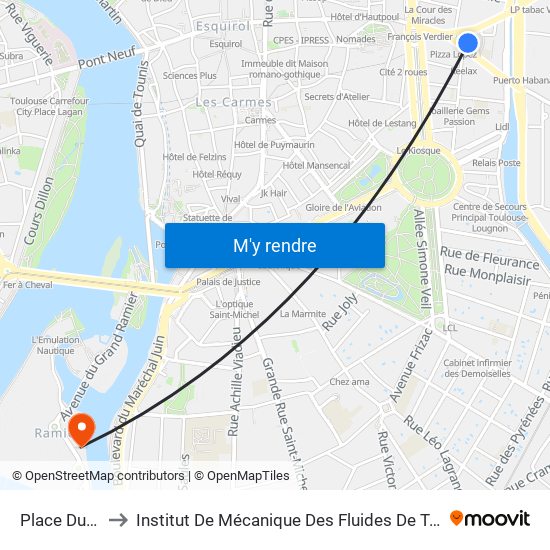 Place Dupuy to Institut De Mécanique Des Fluides De Toulouse map