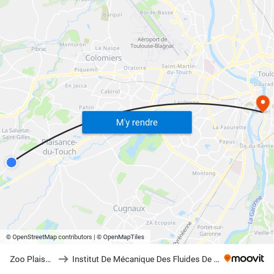 Zoo Plaisance to Institut De Mécanique Des Fluides De Toulouse map