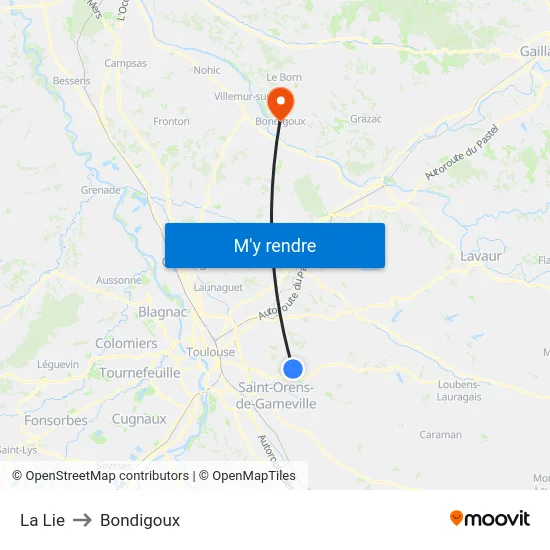 La Lie to Bondigoux map