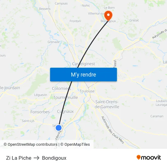 Zi La Piche to Bondigoux map