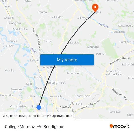 Collège Mermoz to Bondigoux map