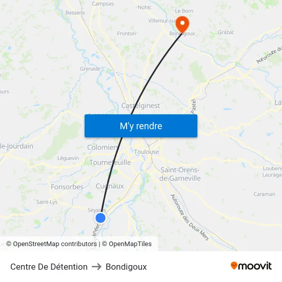 Centre De Détention to Bondigoux map