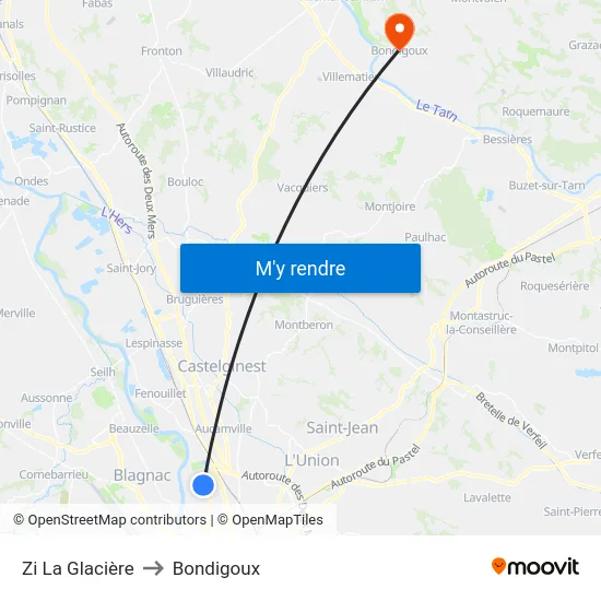 Zi La Glacière to Bondigoux map