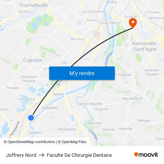 Joffrery Nord to Faculté De Chirurgie Dentaire map