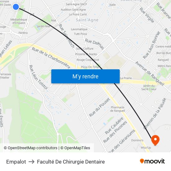 Empalot to Faculté De Chirurgie Dentaire map