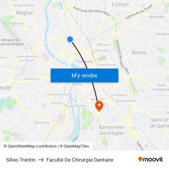 Silvio Trentin to Faculté De Chirurgie Dentaire map