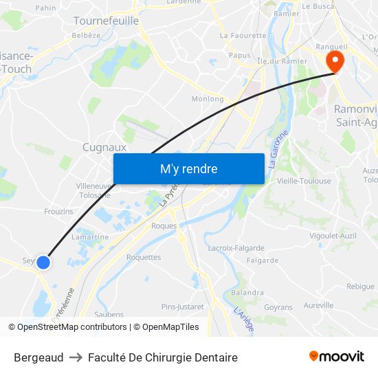 Bergeaud to Faculté De Chirurgie Dentaire map