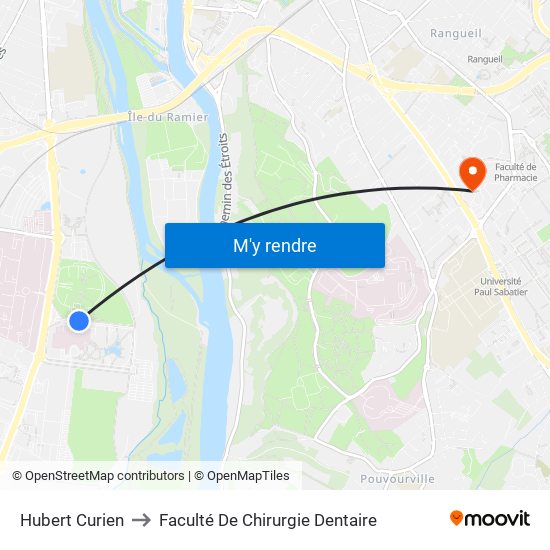 Hubert Curien to Faculté De Chirurgie Dentaire map