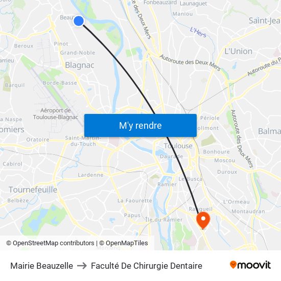Mairie Beauzelle to Faculté De Chirurgie Dentaire map
