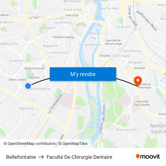Bellefontaine to Faculté De Chirurgie Dentaire map