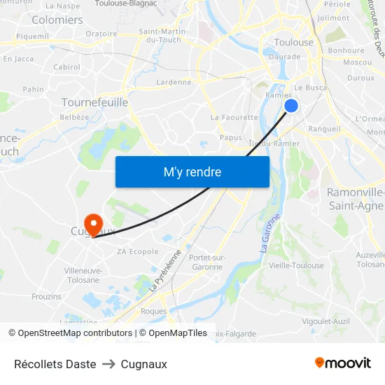 Récollets Daste to Cugnaux map