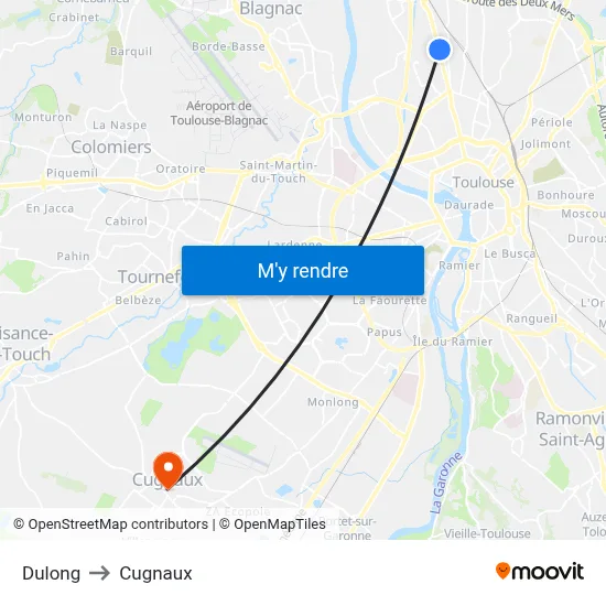 Dulong to Cugnaux map