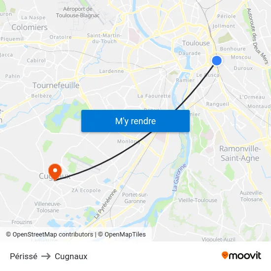 Périssé to Cugnaux map