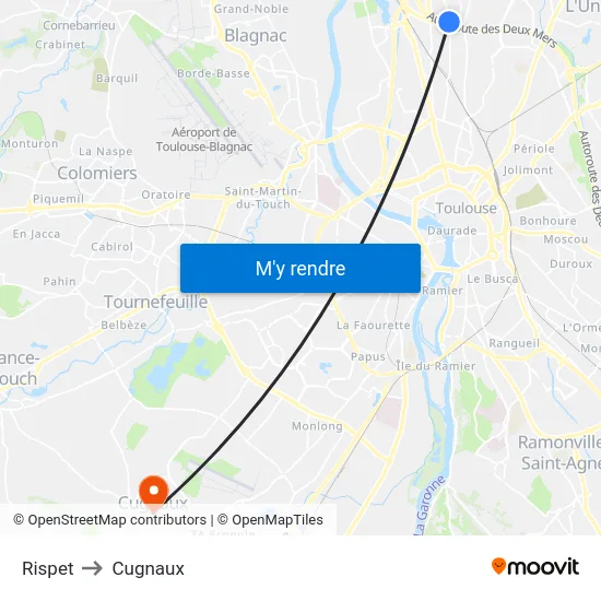 Rispet to Cugnaux map