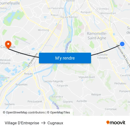 Village D'Entreprise to Cugnaux map