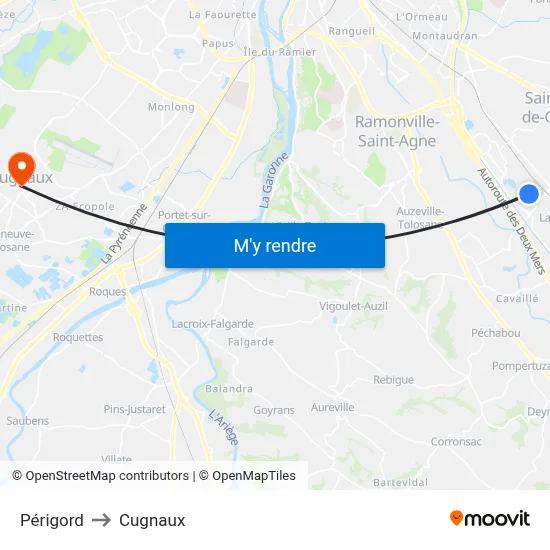 Périgord to Cugnaux map