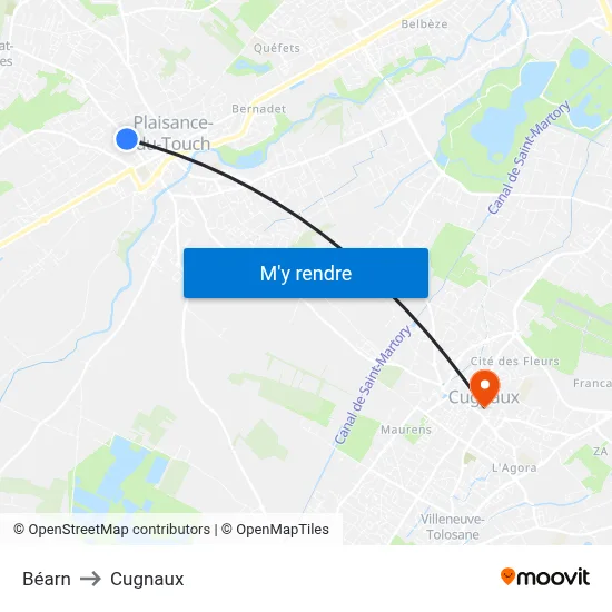 Béarn to Cugnaux map