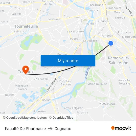 Faculté De Pharmacie to Cugnaux map