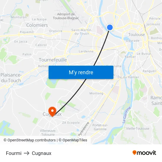 Fourmi to Cugnaux map