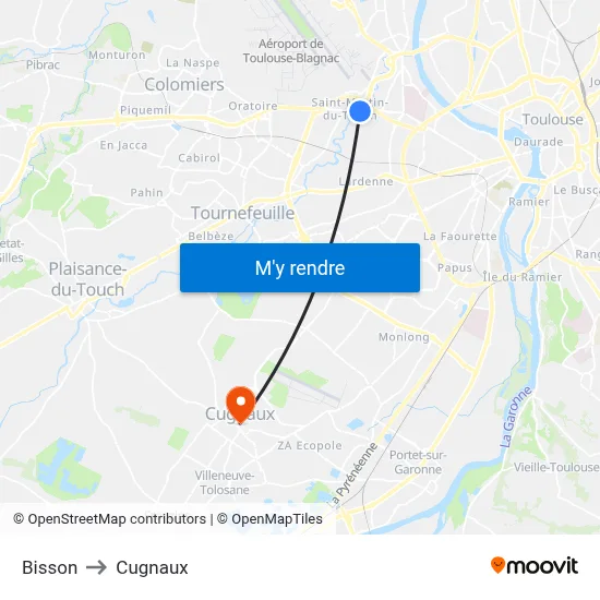 Bisson to Cugnaux map