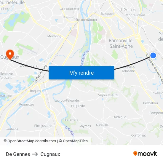De Gennes to Cugnaux map