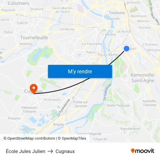 École Jules Julien to Cugnaux map