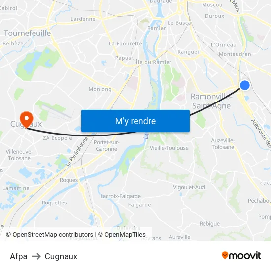 Afpa to Cugnaux map