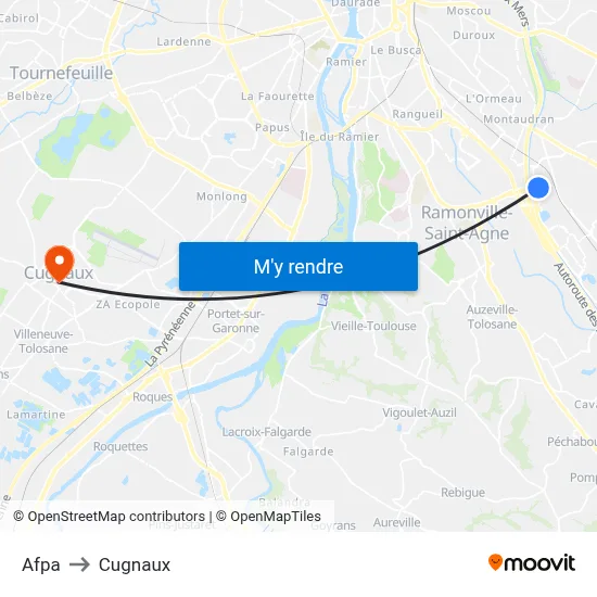Afpa to Cugnaux map