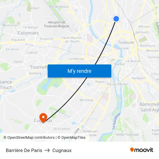 Barrière De Paris to Cugnaux map