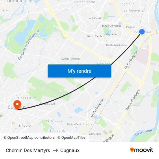 Chemin Des Martyrs to Cugnaux map
